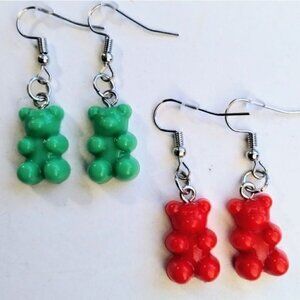 SET of 2 Christmas Gummy Bear Earrings